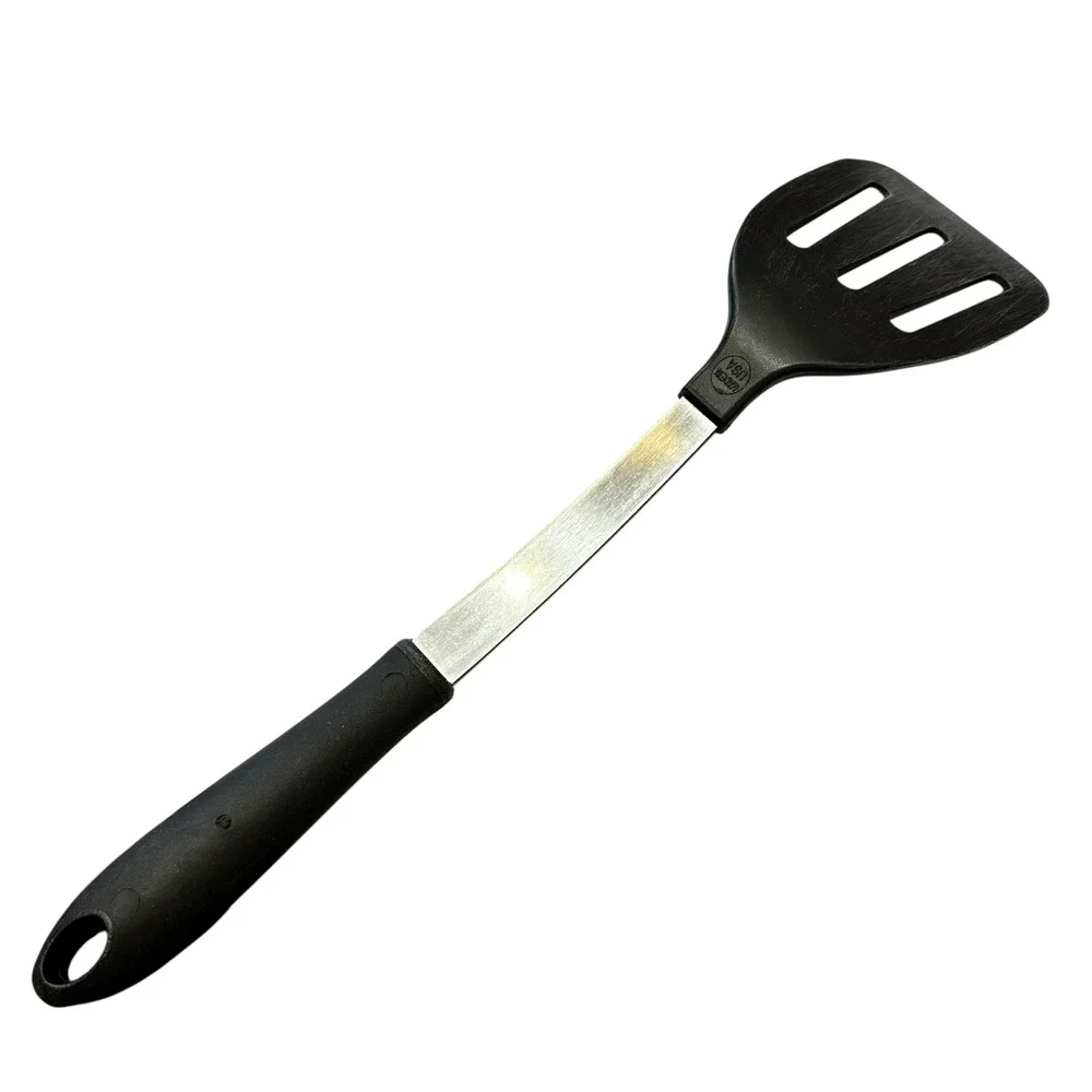 VTG USA Slotted Spatula Turner‎ Stainless Steel Black Nylon 12